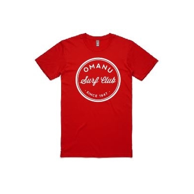 Men's Staple Tee with Front + Back Print - Red