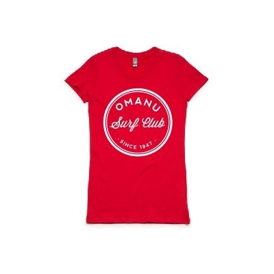 Women's Wafer Tee with Front + Back Print - Red
